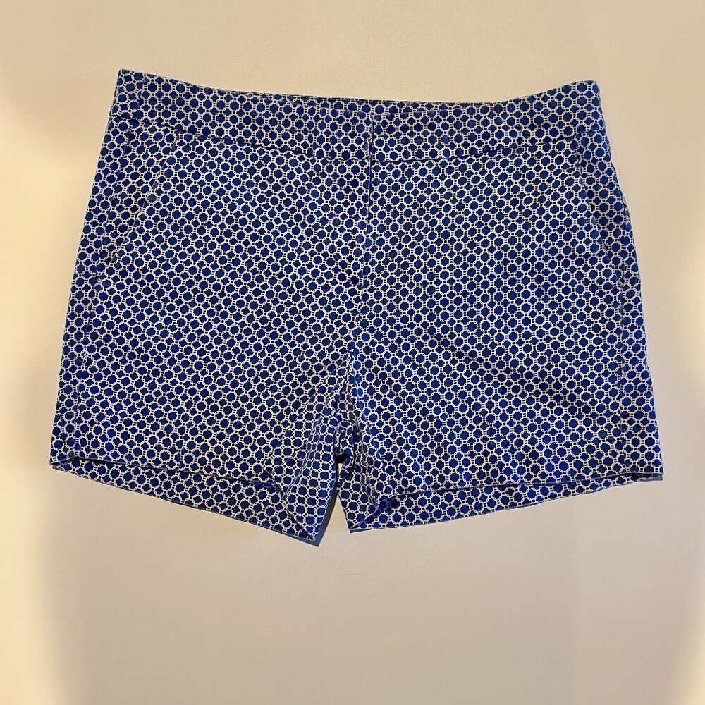Audrey & Celine Royal Blue & White Trellis Short 10